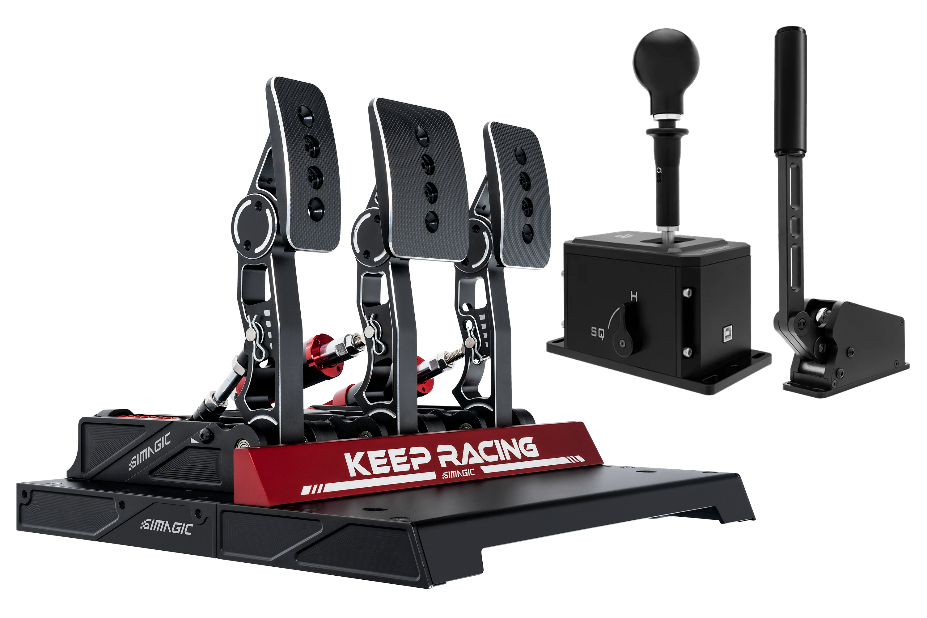 Simagic P1000-3 Pedal Set, DS-8X Shifter & TB-1 Handbrake Bundle