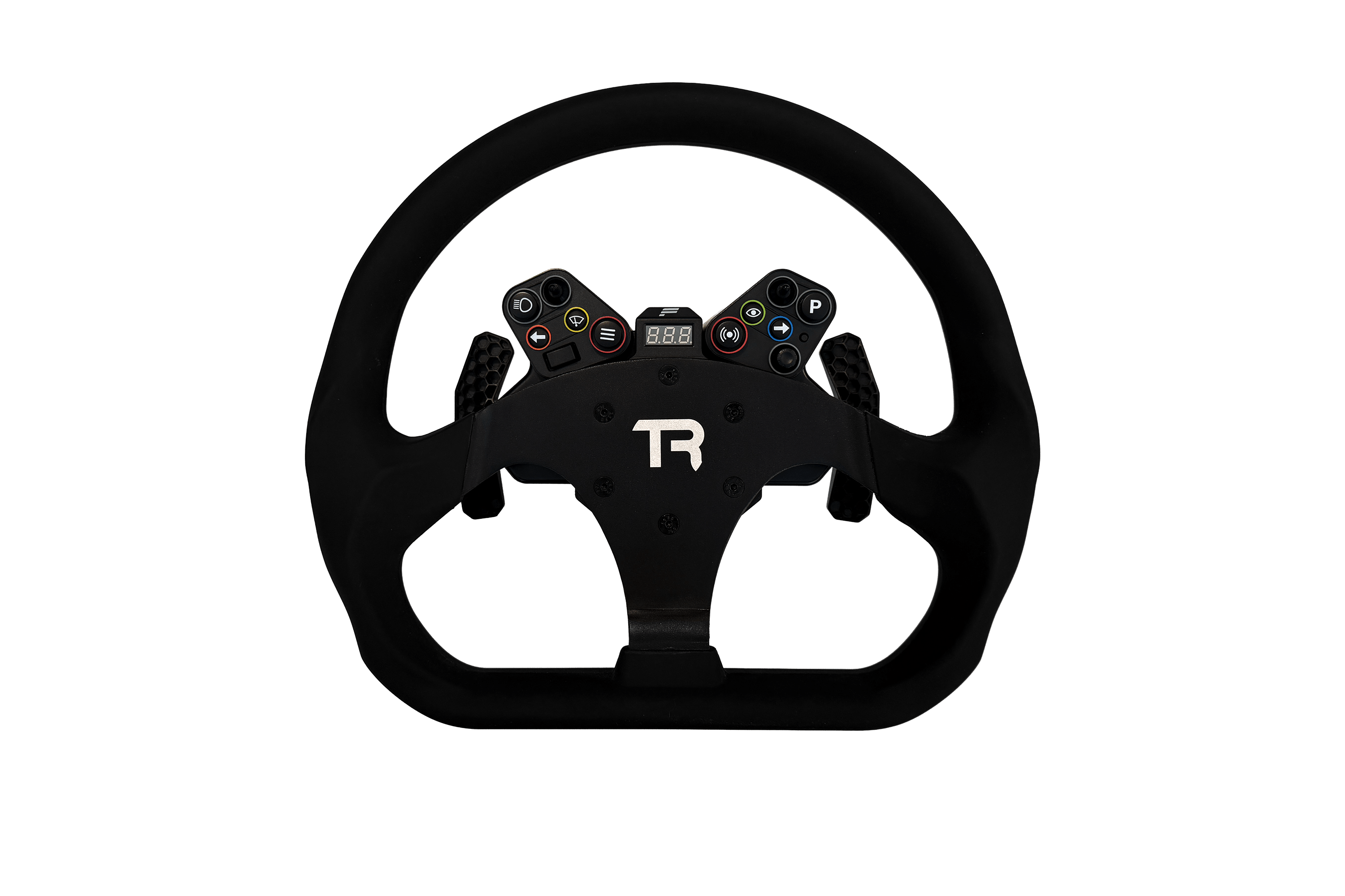 330mm/13" Flat-Bottom GT Sim Racing Wheel – Aluminium with Durable Silicon Hand Grips