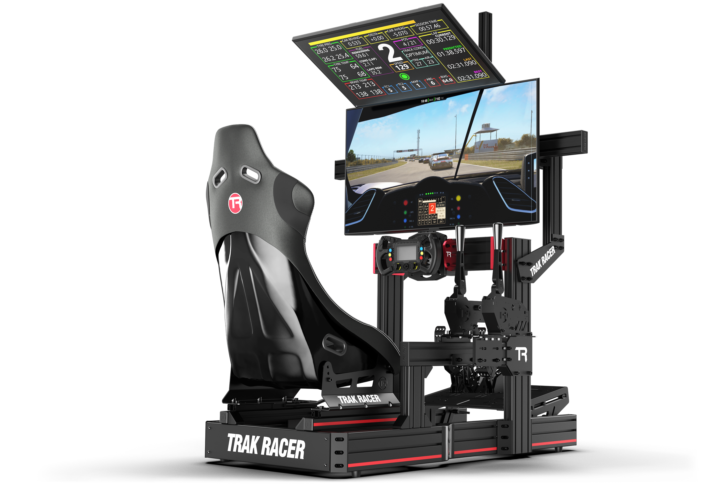 Large Cockpit-Mounted Dual Monitor Stand - 1200mm / 47.25" Wide