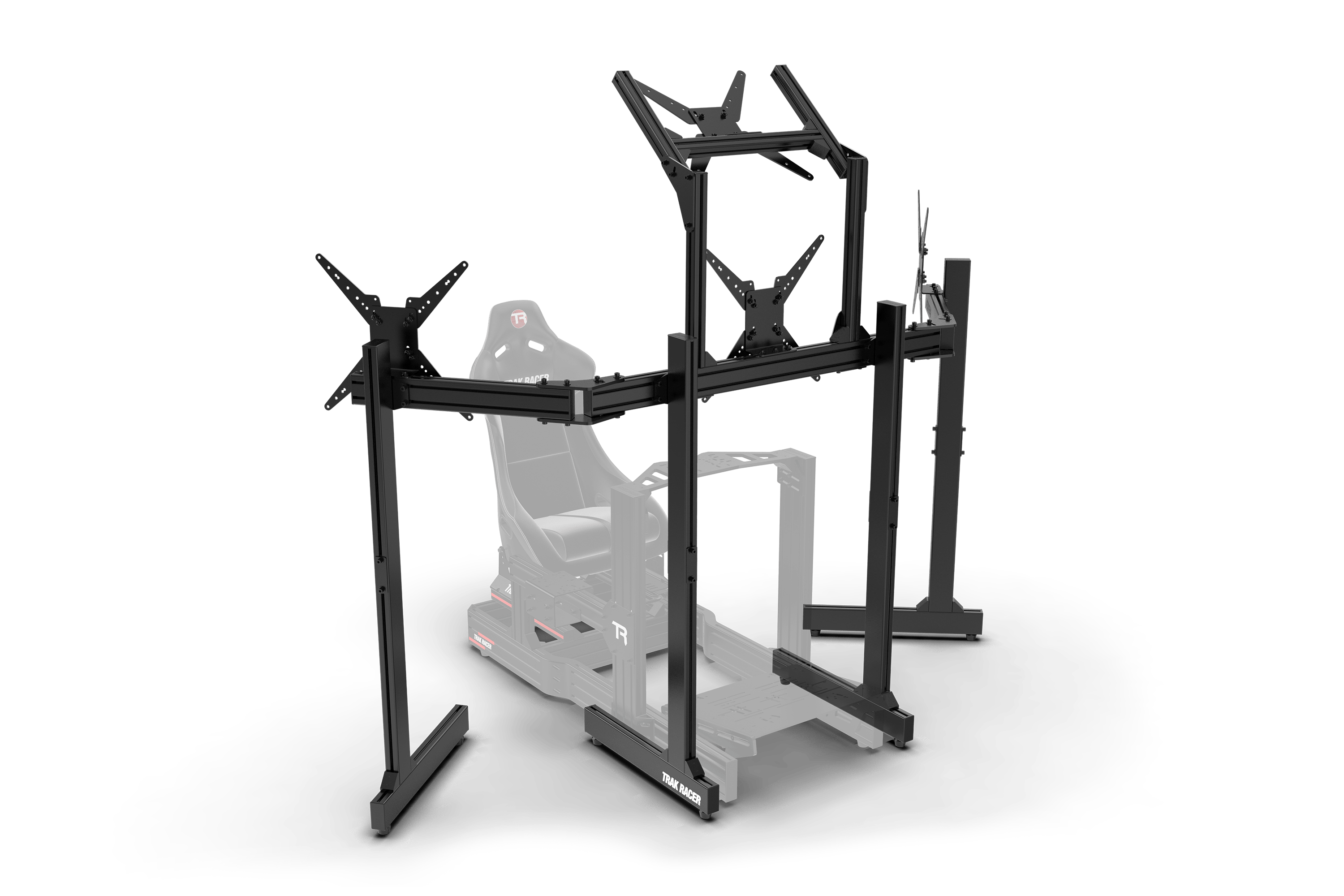 Freestanding Triple (3) Monitor Stand with Extra Leg Supports