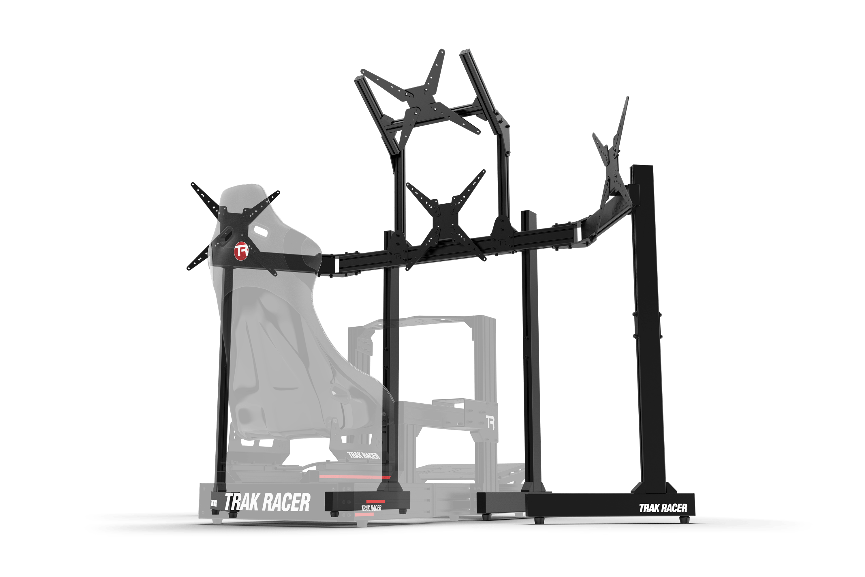 Freestanding Quad (4) Monitor Stand with Extra Leg Supports