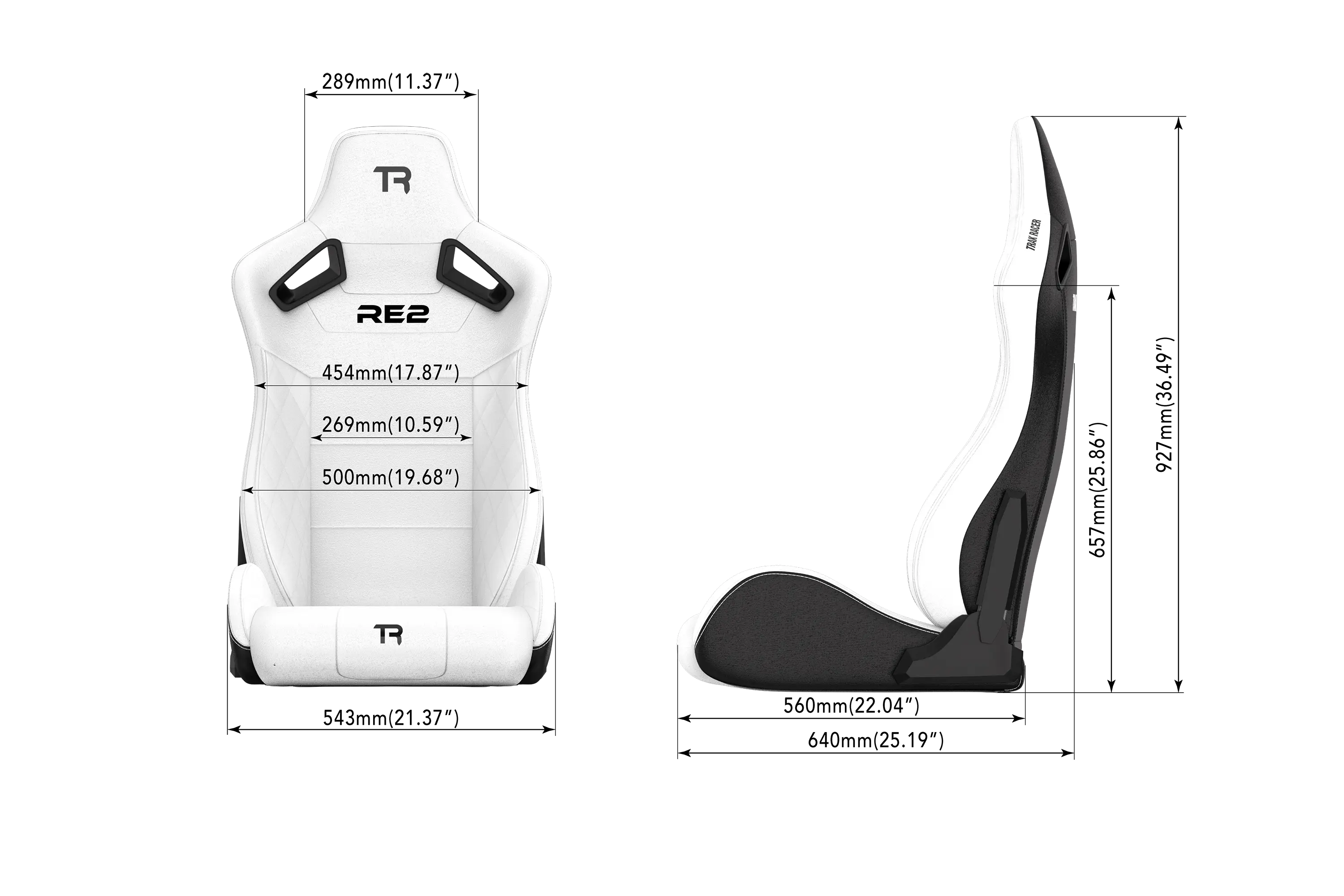 RE2 Dual-Side Recliner Sim Racing Seat — Premium Diamond-Stitched Leather-Style Finish