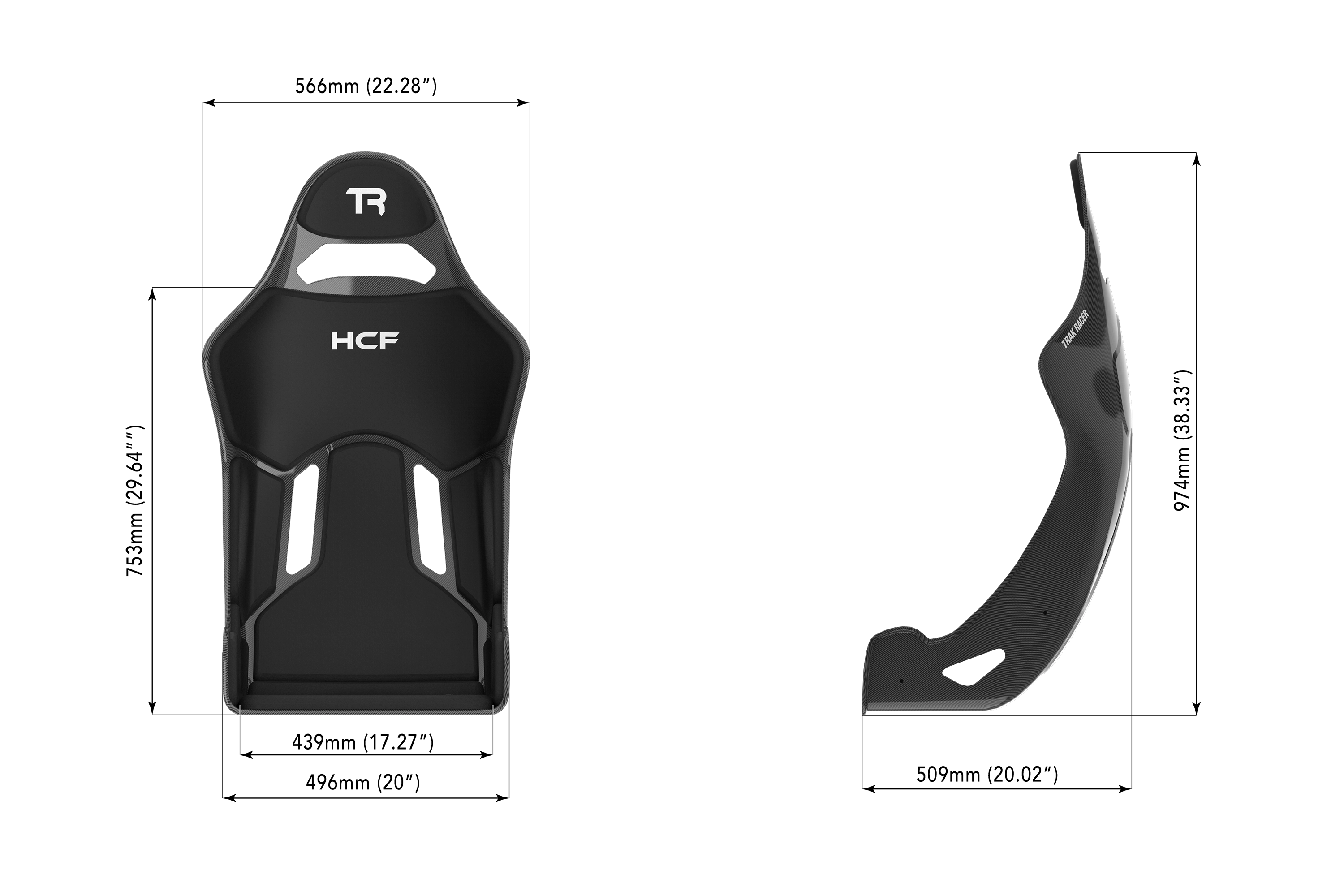 HCF Hybrid Formula Pro Racing Seat - Full Dry Carbon Fiber