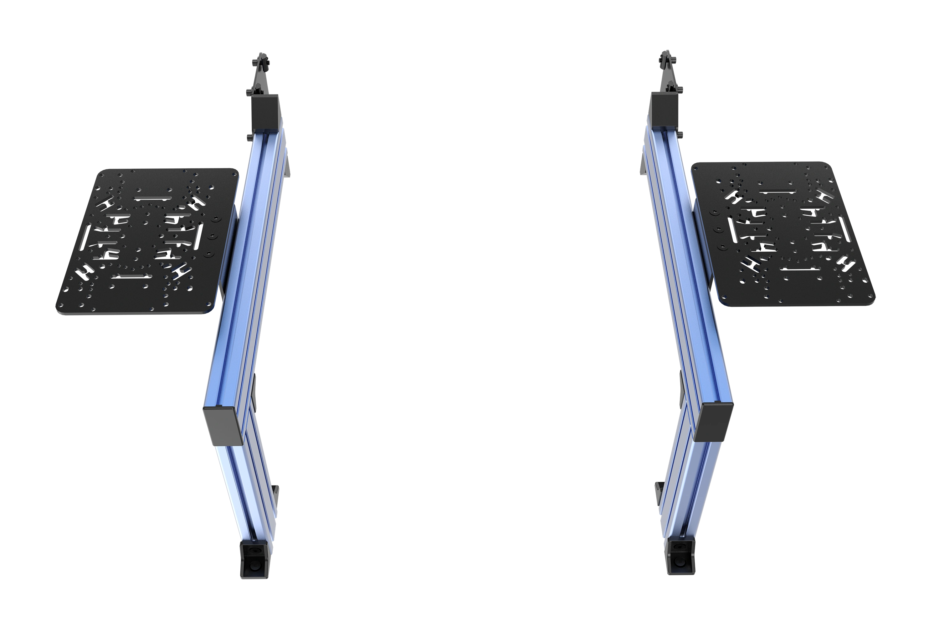 Flight Sim Control Mounts with 2 Side Supports for all Aluminum Cockpits - Blue