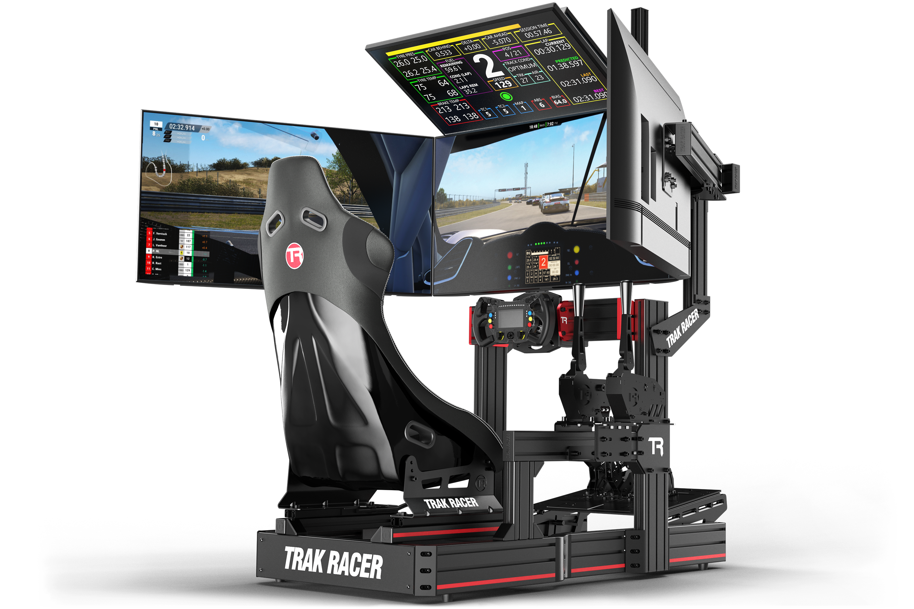 Large Cockpit-Mounted Quad Monitor Stand - 1200mm / 47.25" Wide