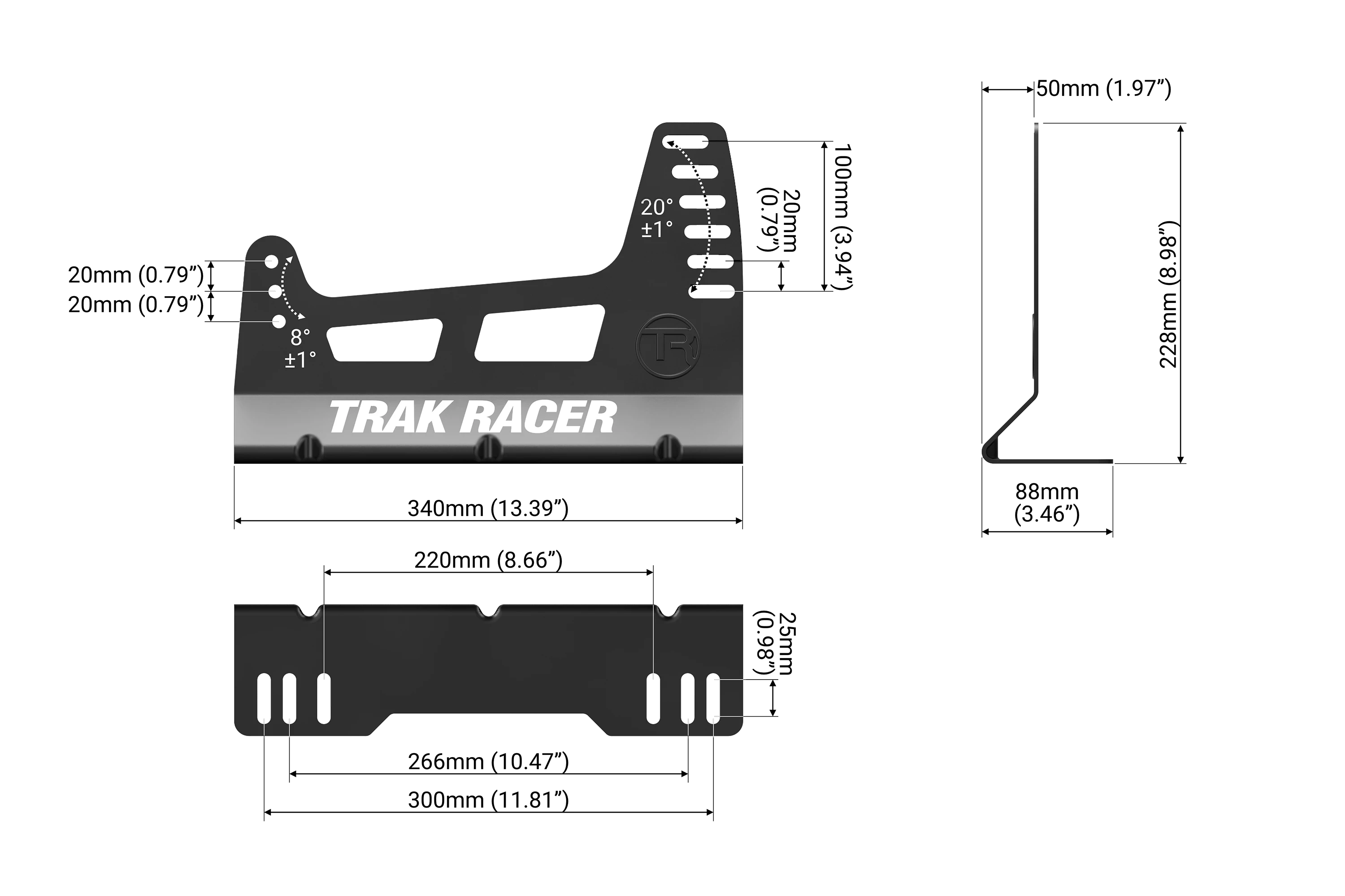 TR Series GT Pro Racing Seat - Fiberglass Grey