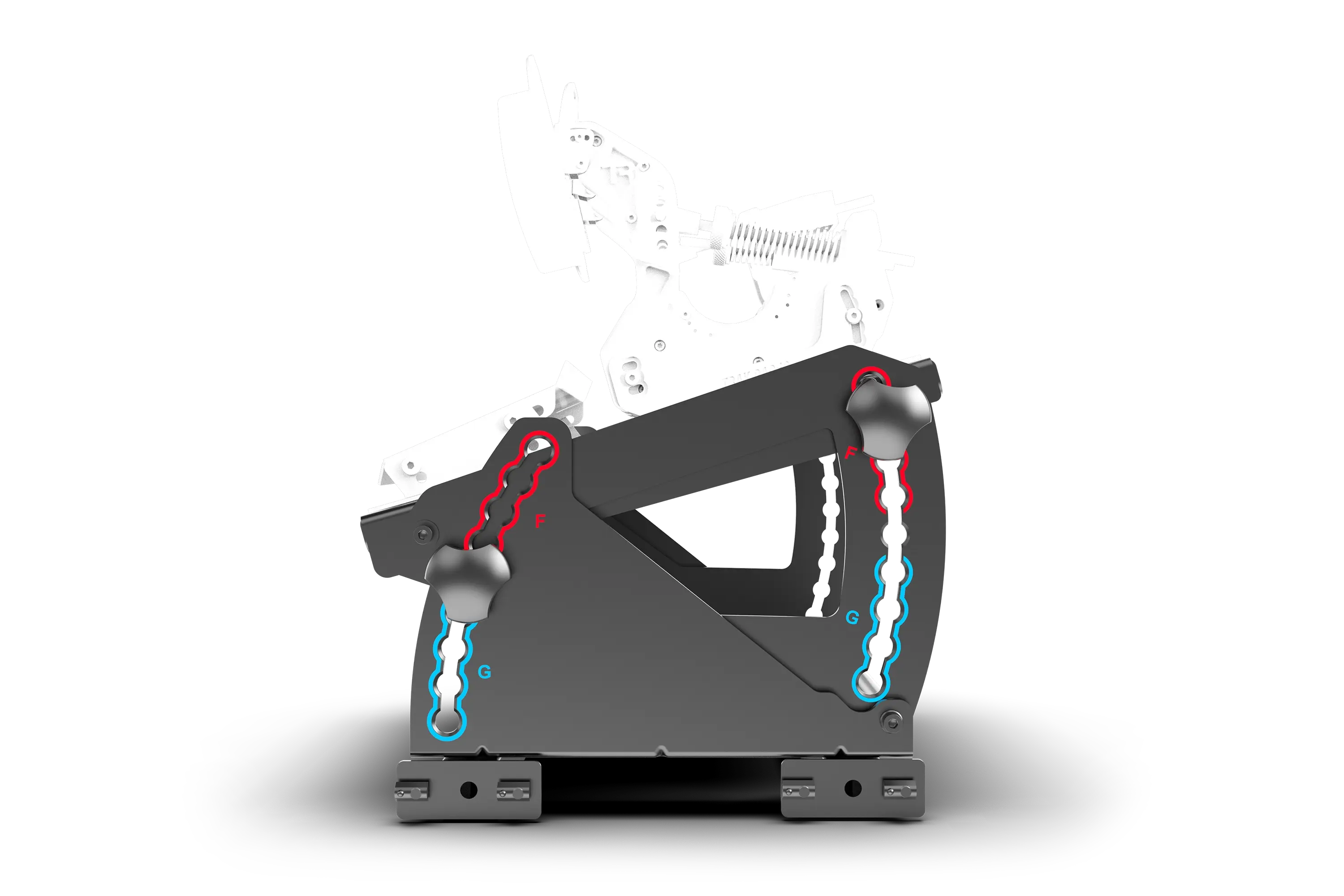 Tool-Free Formula & GT Hybrid Pedal Mount System for Extruded Aluminium Cockpits
