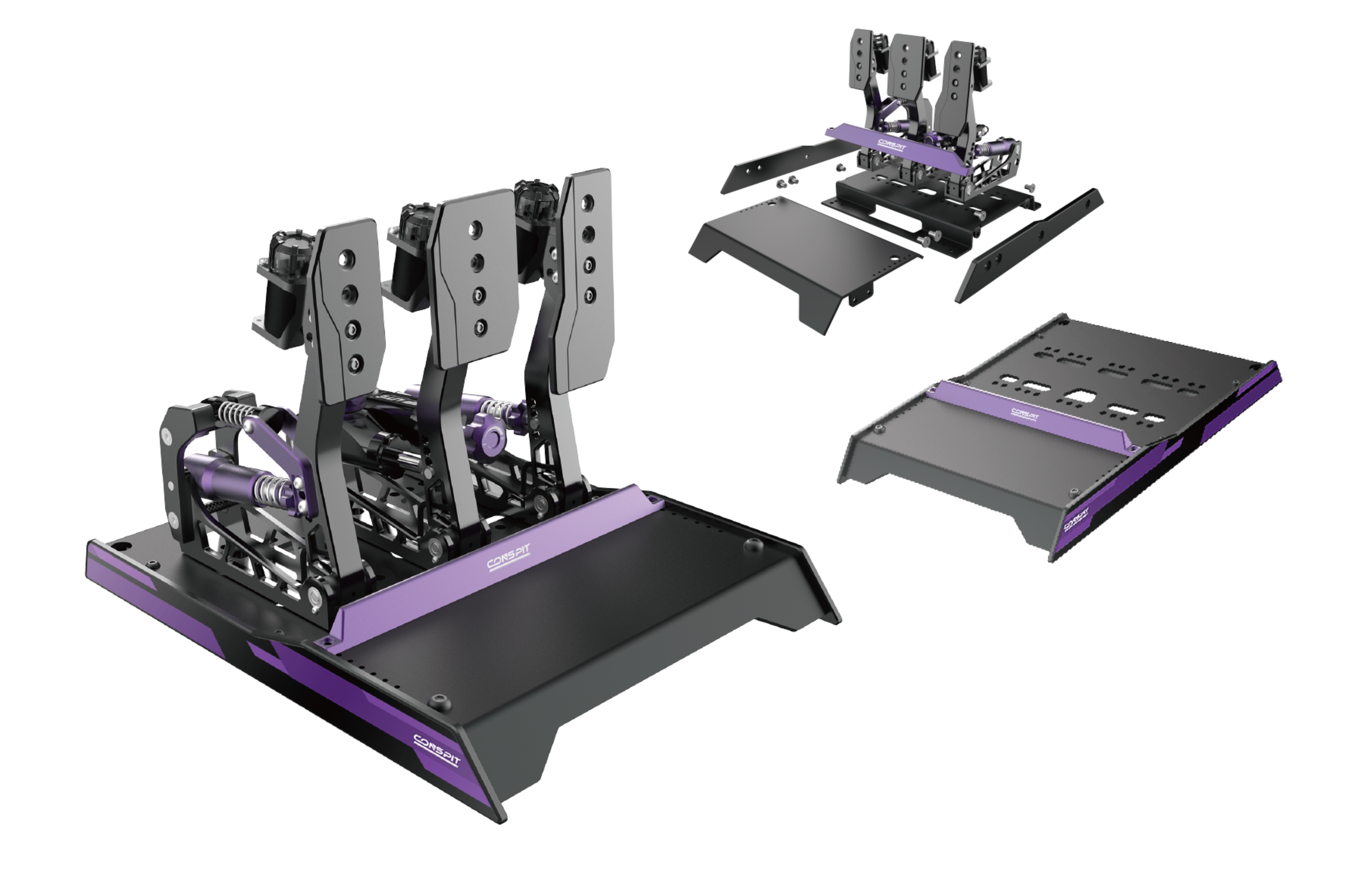 Conspit CPP-Lite 3 Pedal Set – Hydraulic Load Cell Sim Racing Pedals