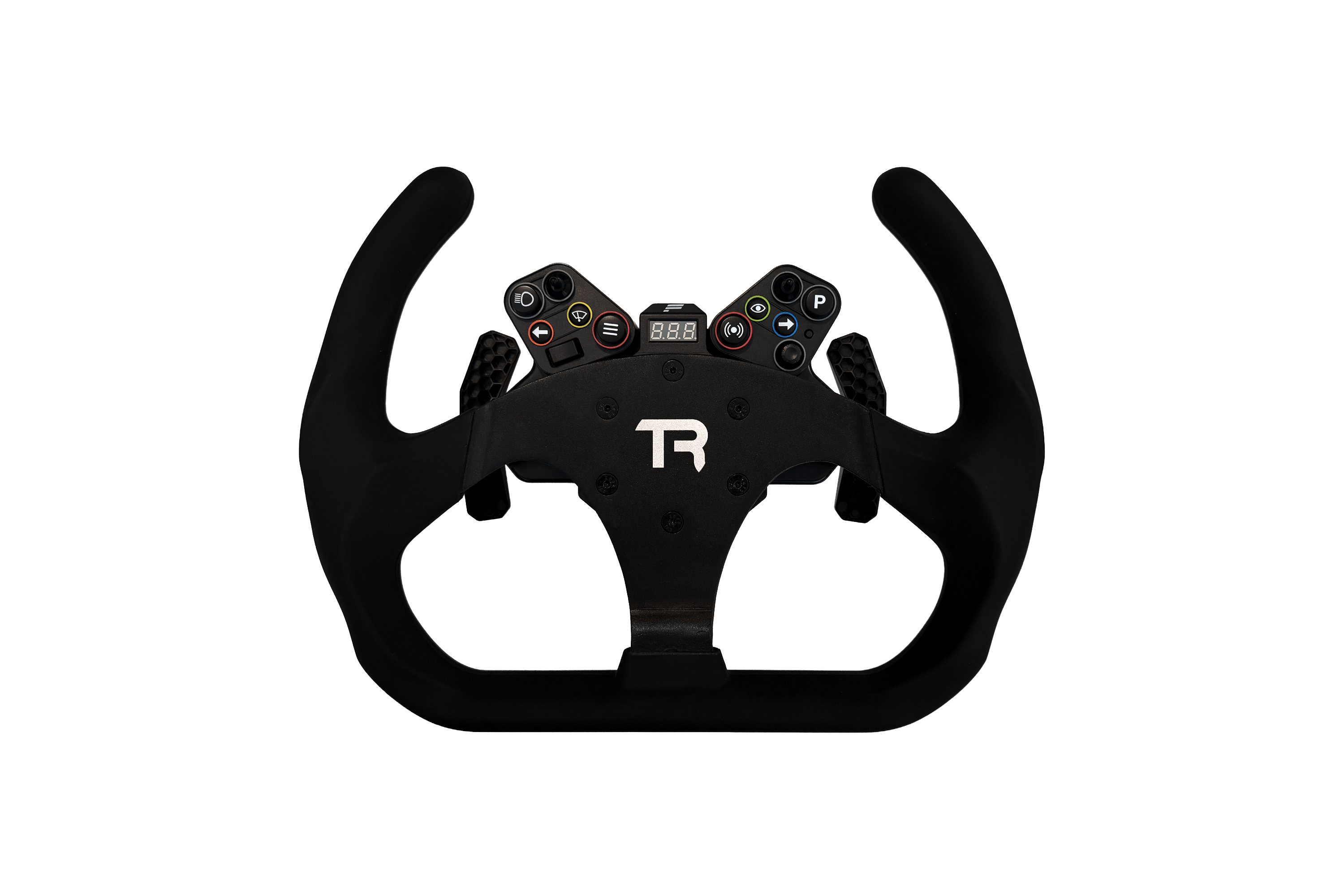 330mm/13" Flat-Bottom Open GT Sim Racing Wheel – Aluminium with Durable Silicon Hand Grips
