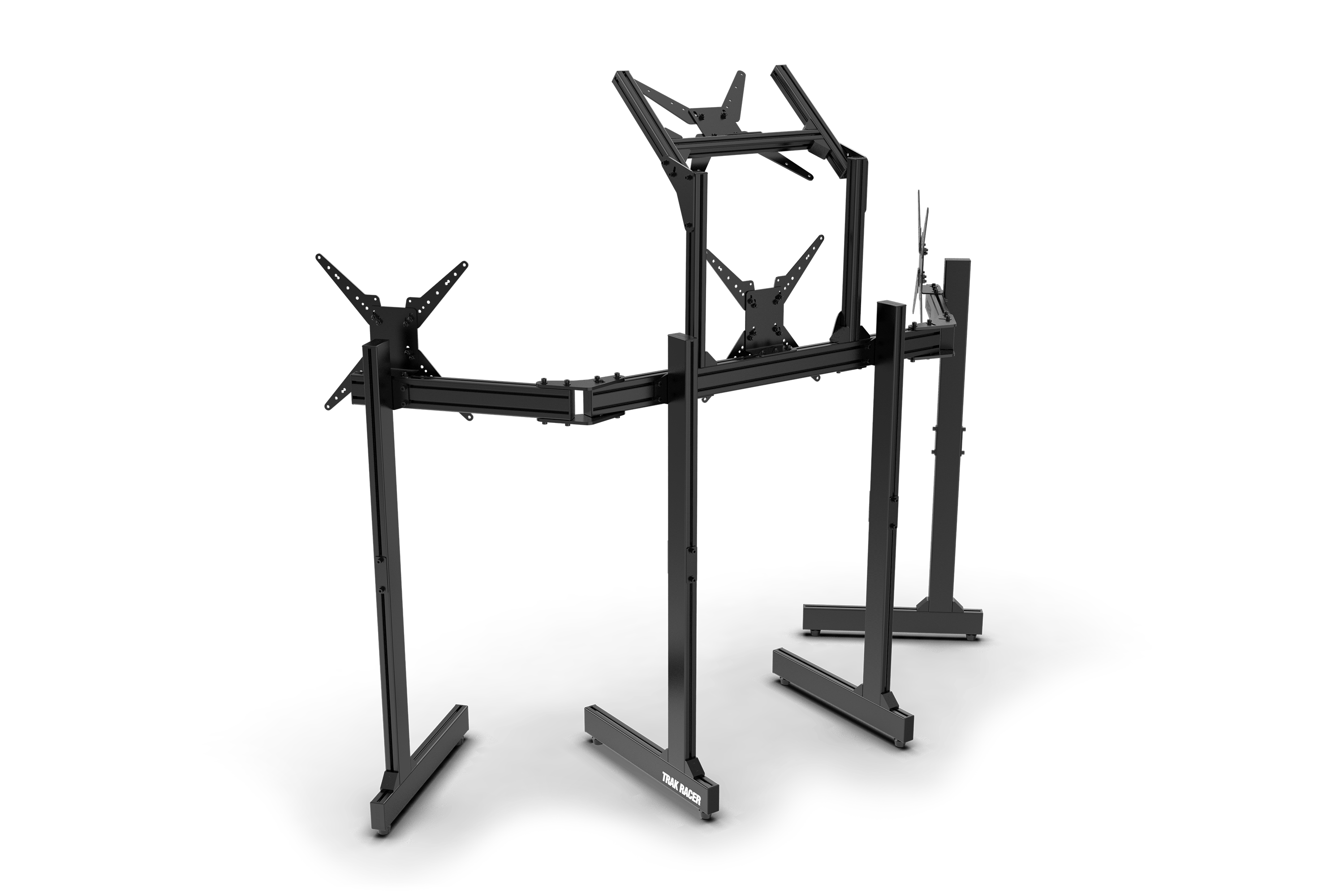 Freestanding Quad (4) Monitor Stand with Extra Leg Supports