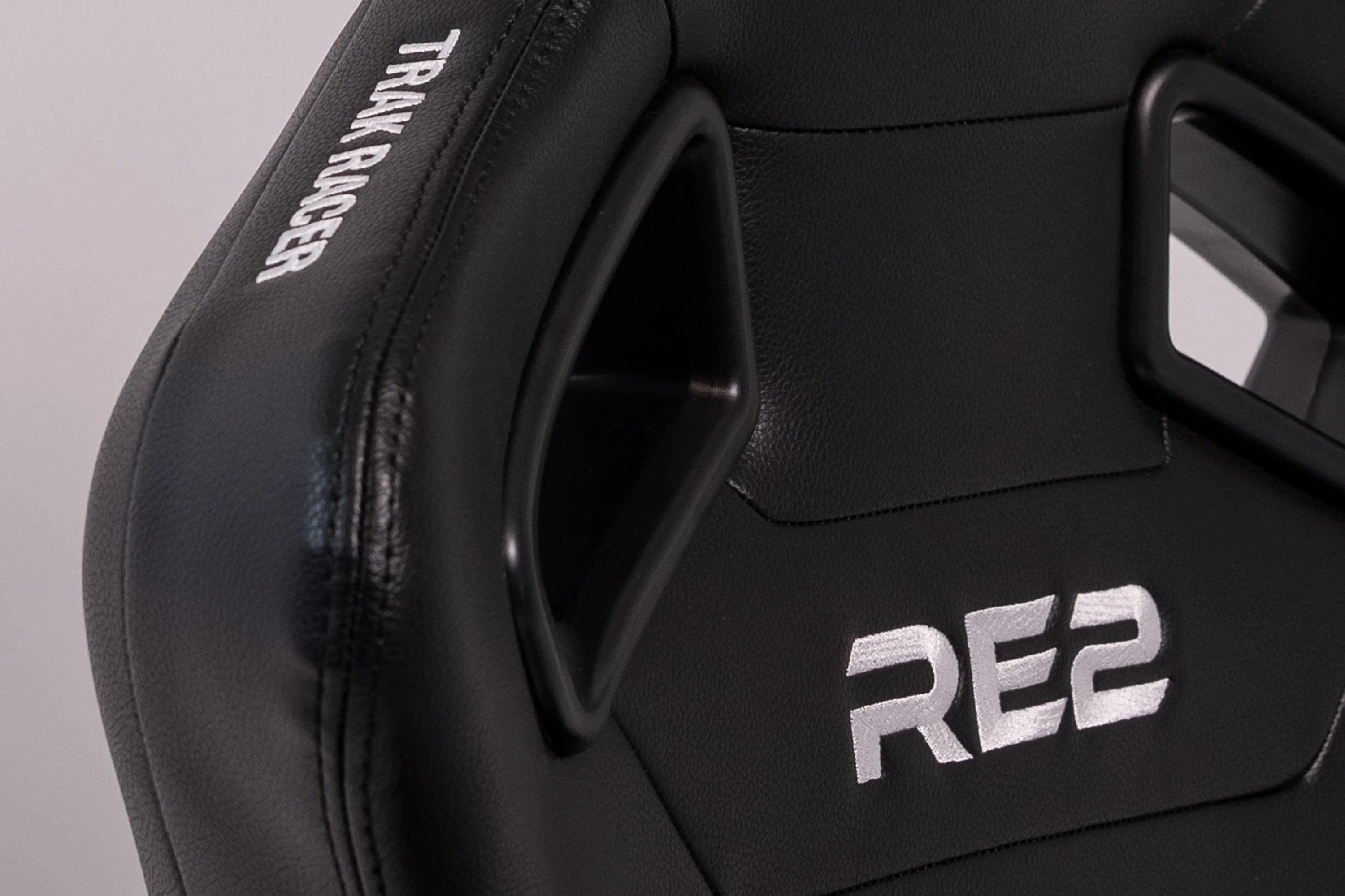 RE2 Dual-Lock Reclining Sim Racing Seat - Black Diamond-Stitched Leather-Style