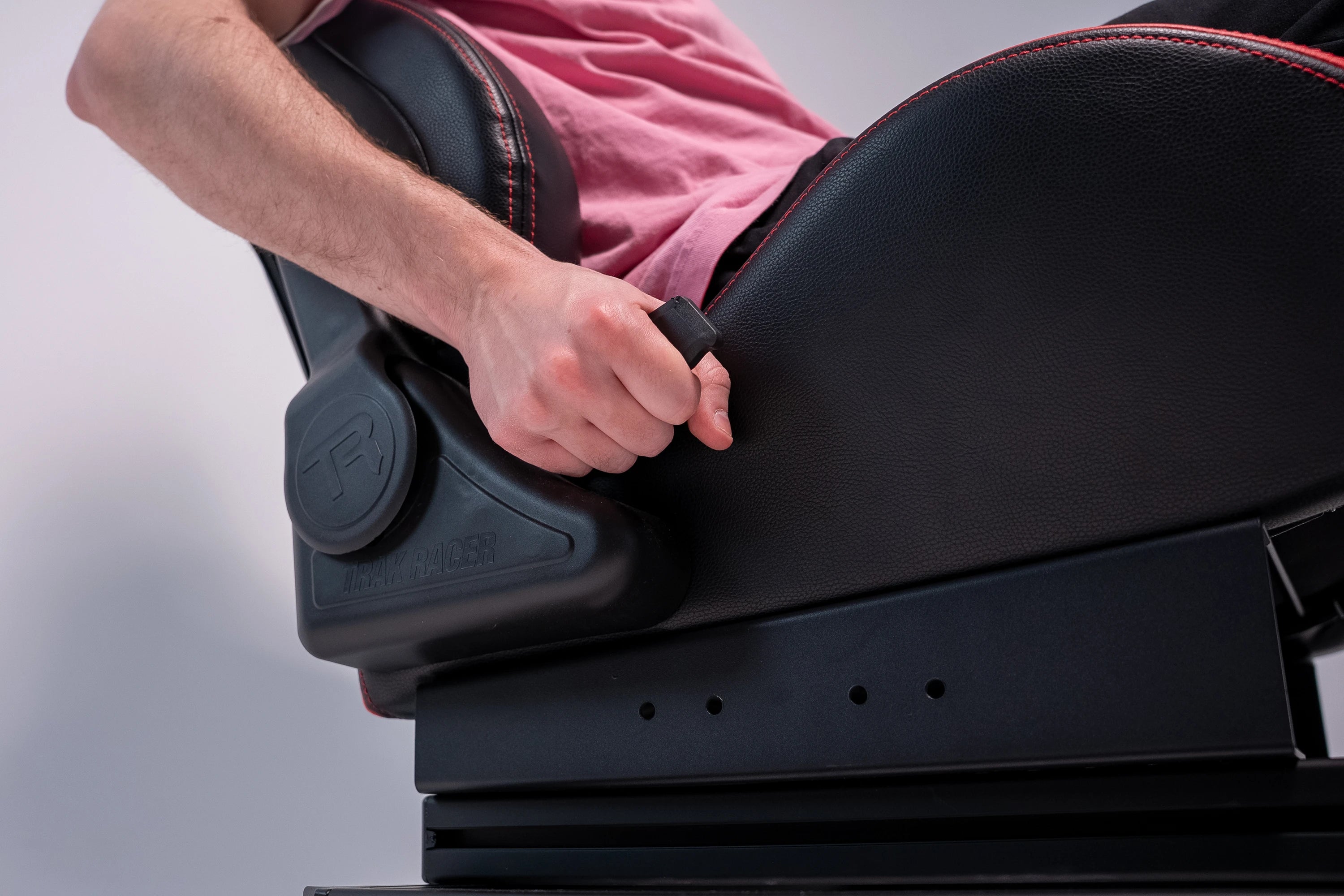 RE2 Dual-Lock Reclining Sim Racing Seat - Black Diamond-Stitched Leather-Style