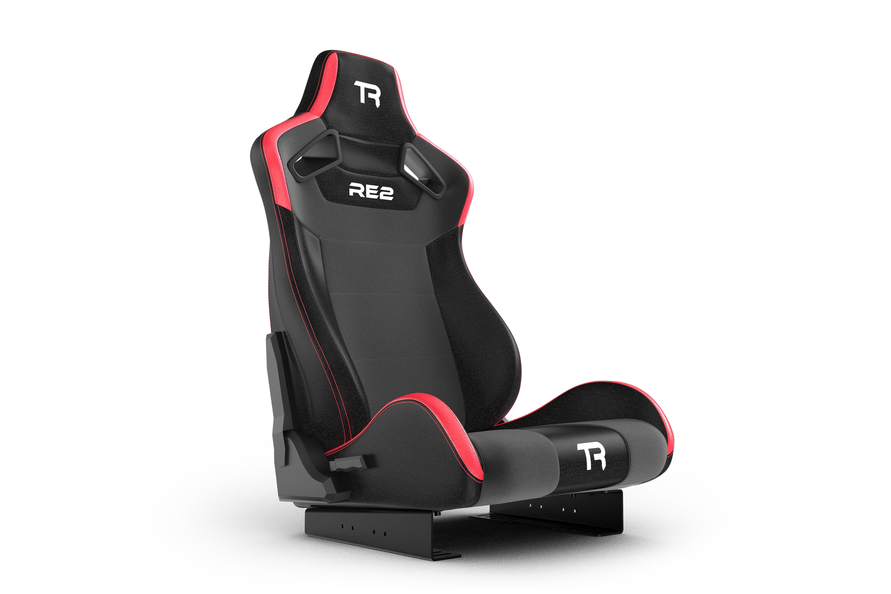 RE2 Recliner Sim Racing Seat – Premium Leather/Alcantara – Black and Red
