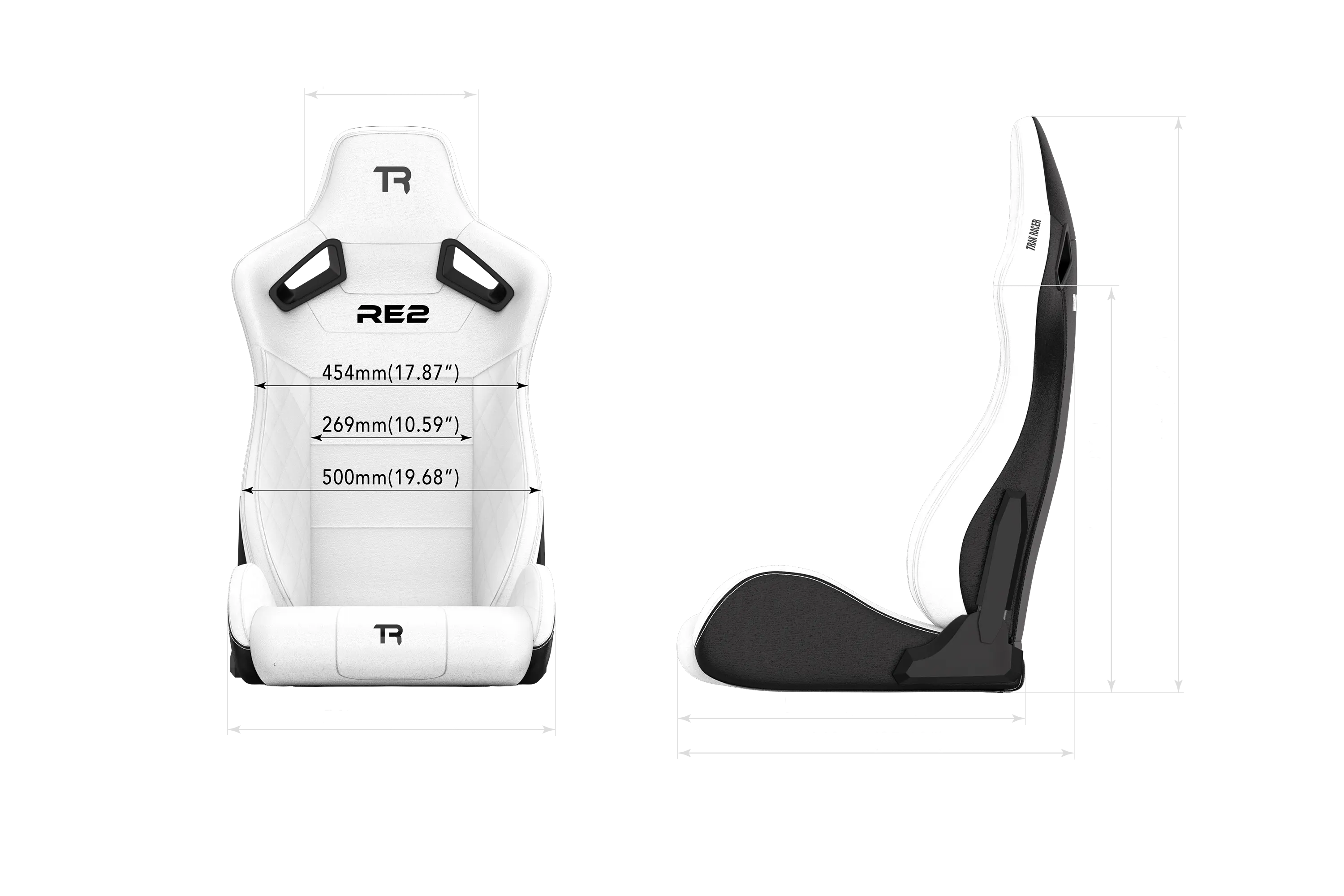 RE2 Dual-Side Recliner Sim Racing Seat — Premium Diamond-Stitched Leather-Style Finish