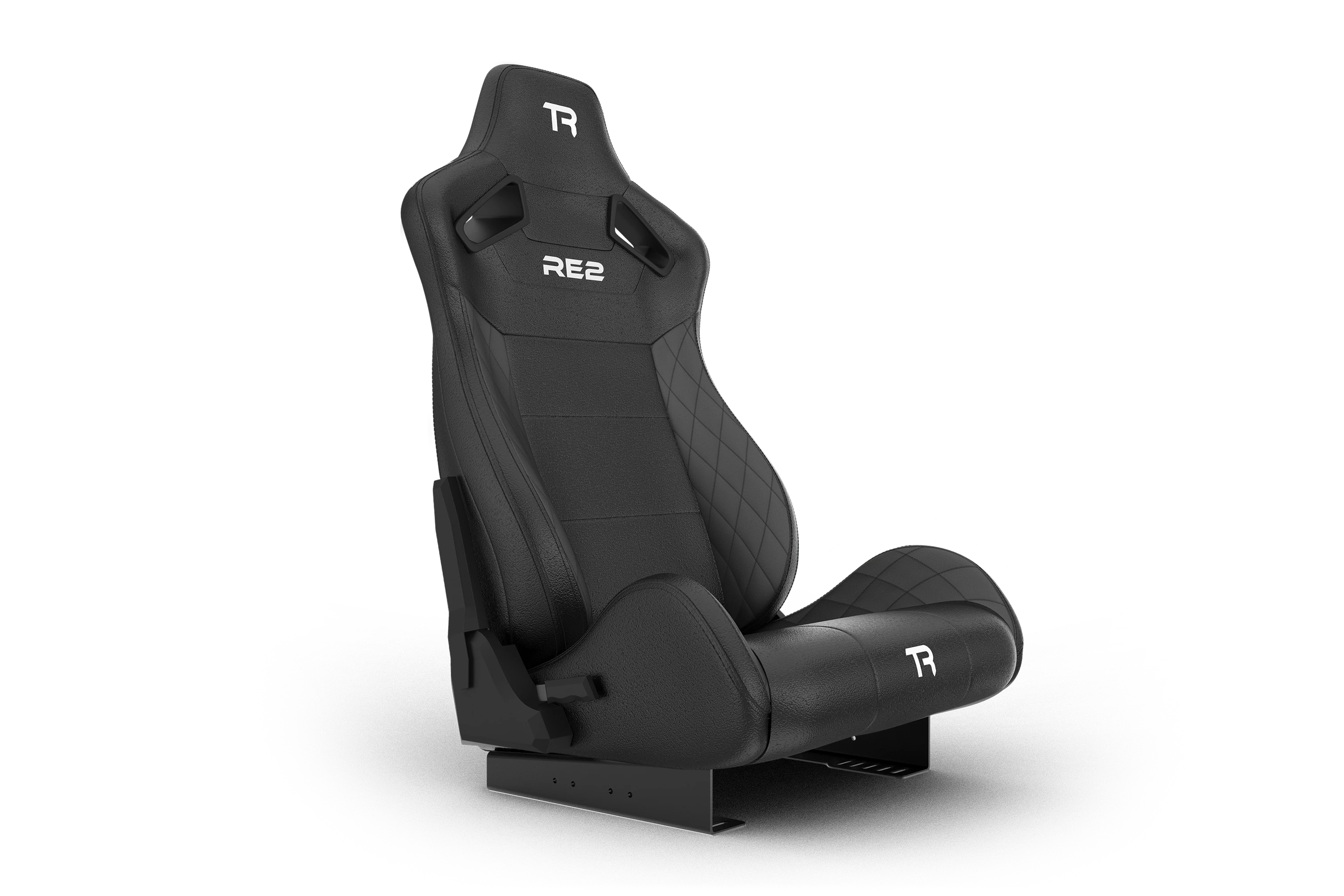 RE2 Recliner Sim Racing Seat – Premium Diamond-Stitched Leather-Style – Black