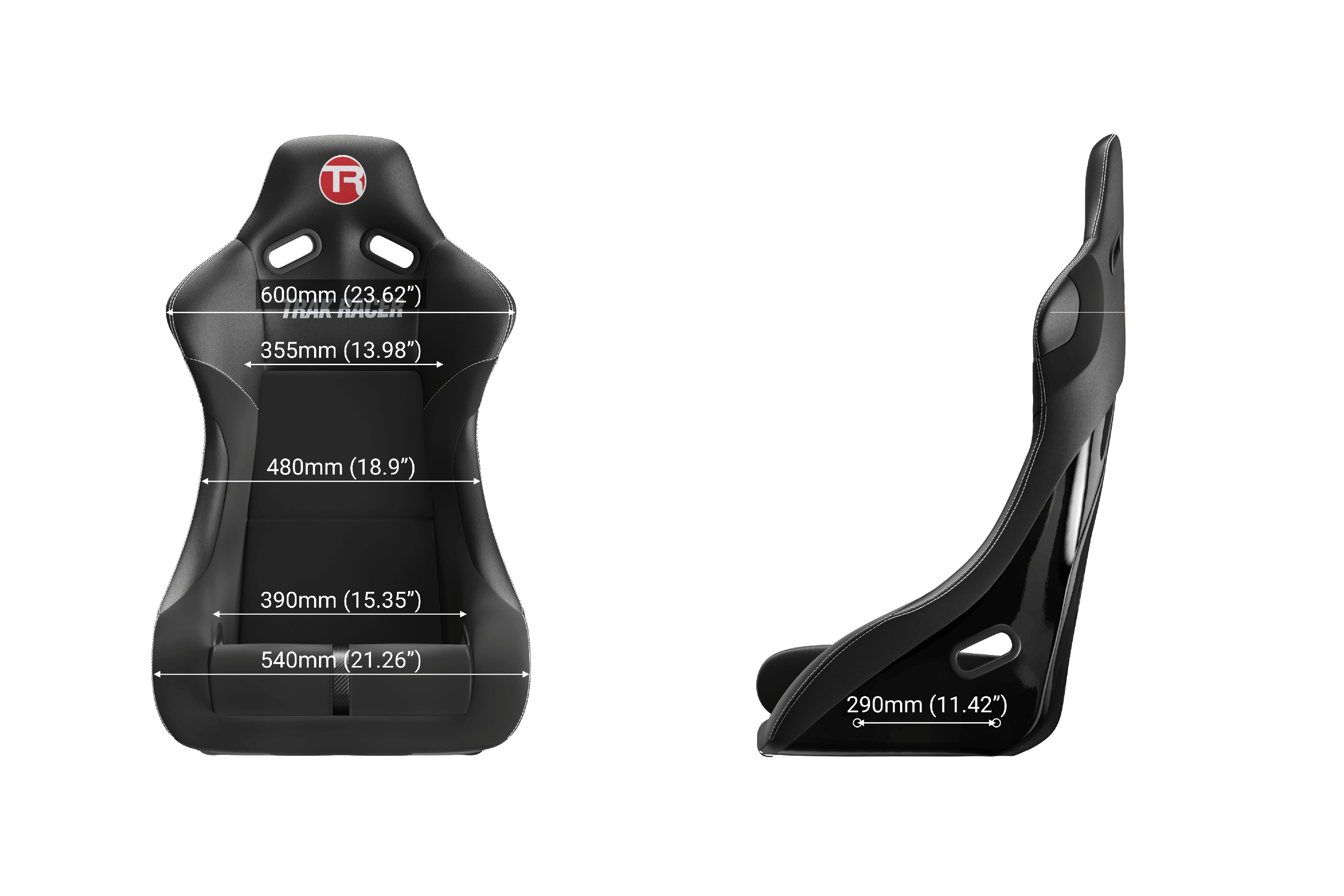 GT Rally-Pro Fixed Fiberglass Sim Racing Seat - Carbon Fiber Finish