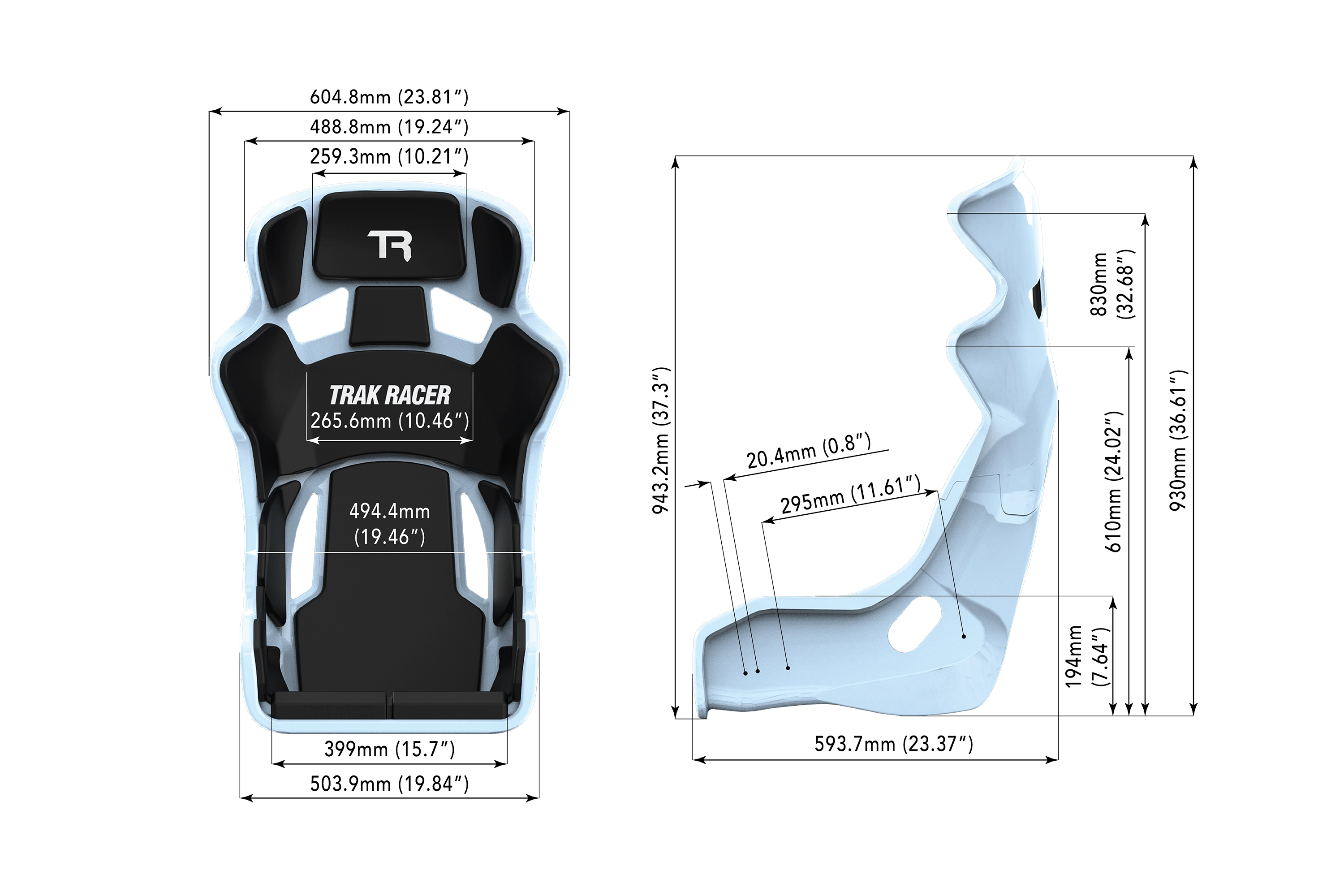 TR Series Fibreglass GT Sim Racing Seat — Pearlescent Colour-Shift Finish