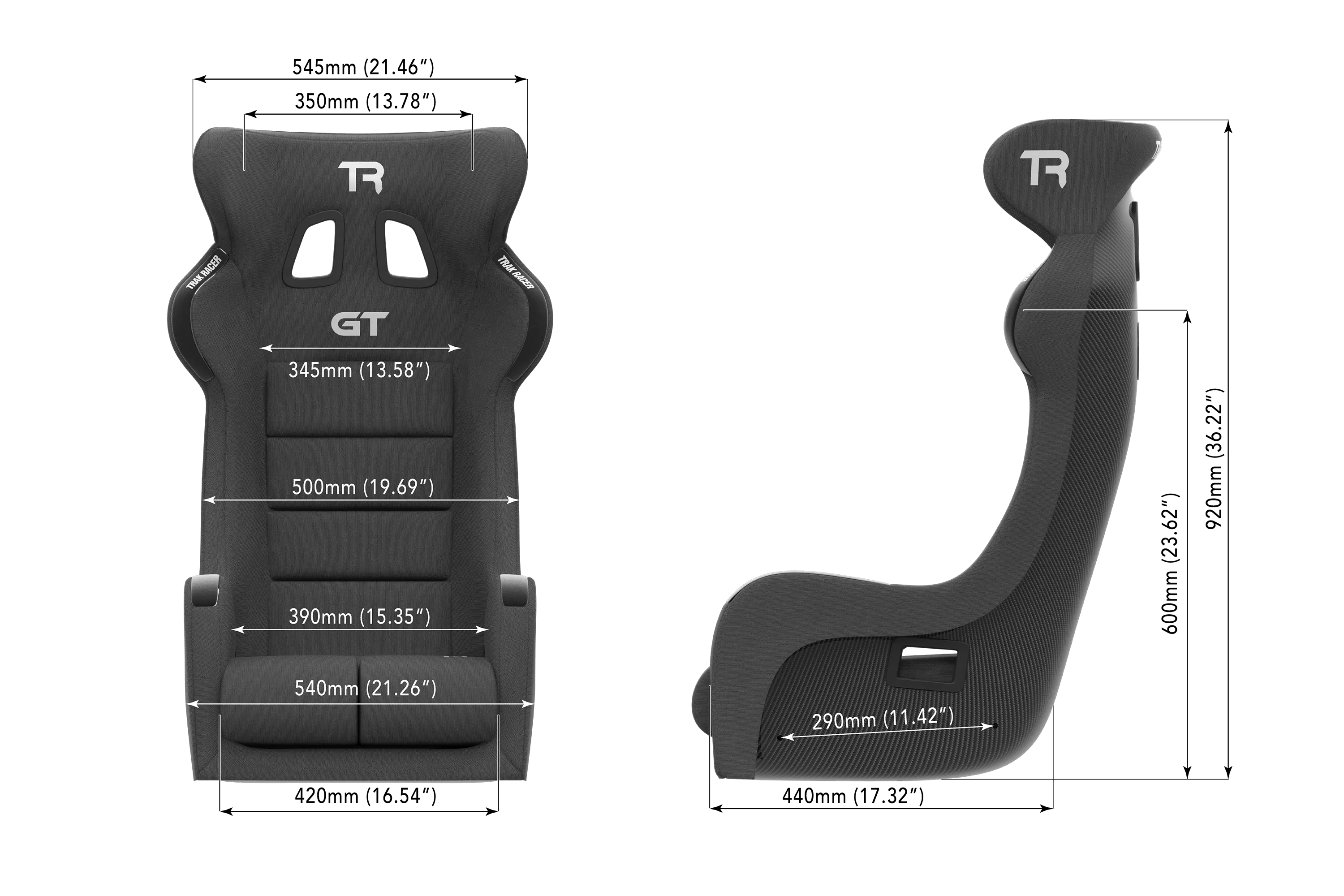 GT Pro Racing Seat - Carbon Fiber Finish