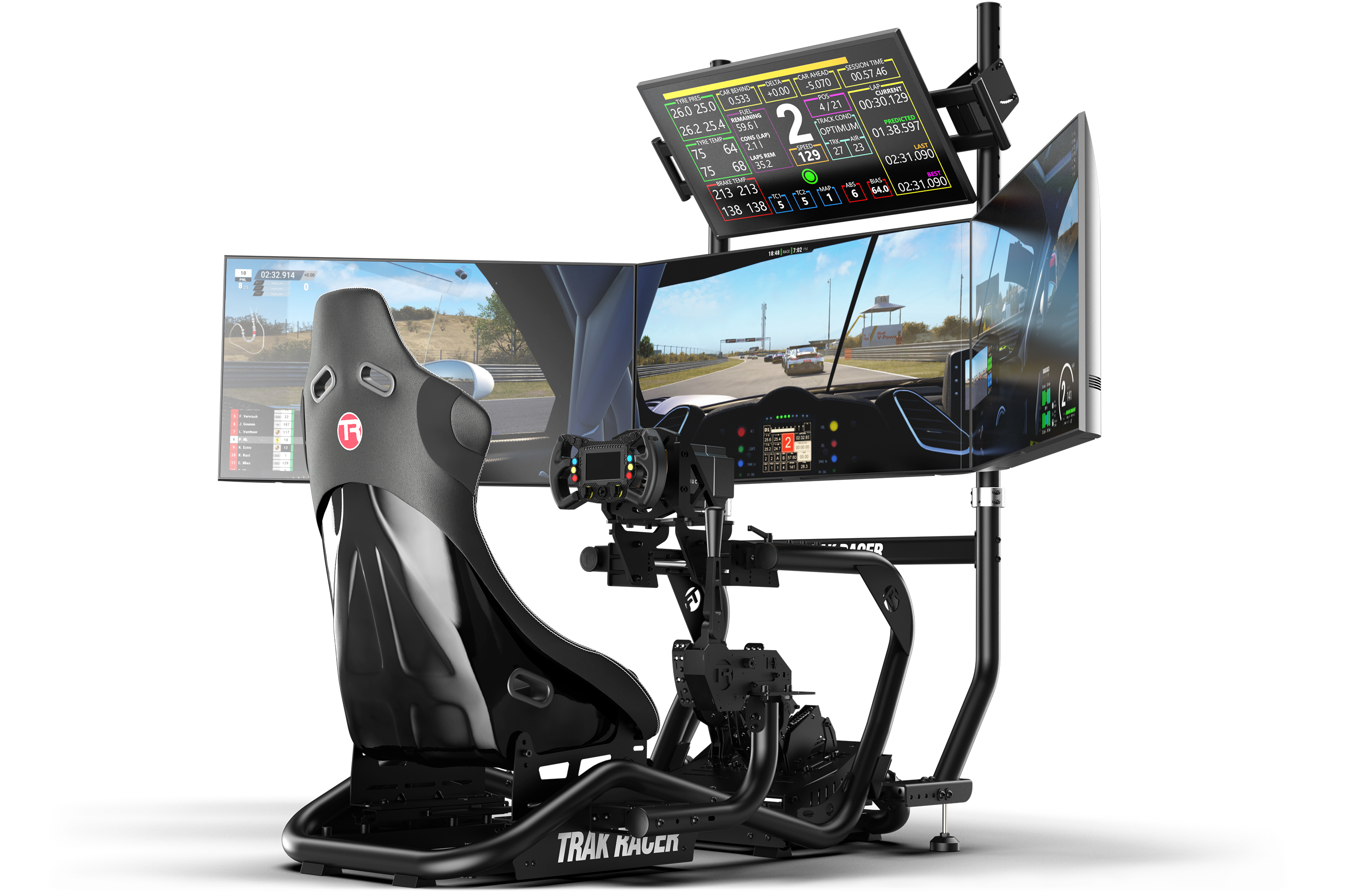 Cockpit-Mounted Quad Monitor Stand for Trak Racer TR8 PRO