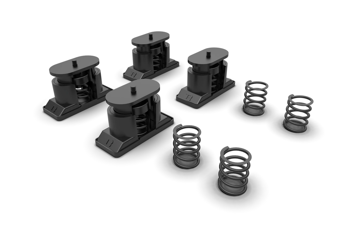 Adjustable Vibration Isolation Feet – Set of 4 with Medium & Hard Springs