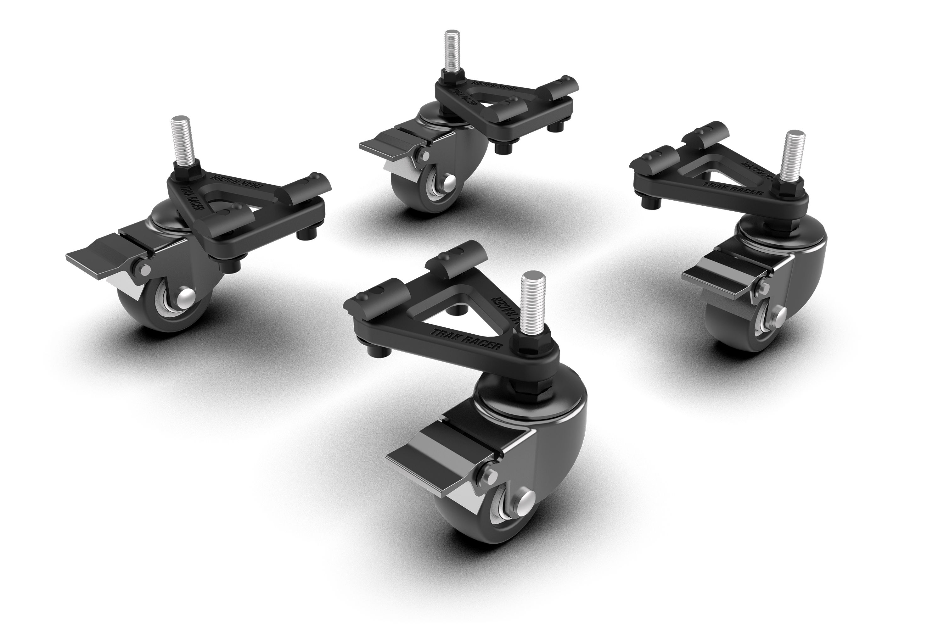 Universal Caster Wheels with Brake & Mounting Brackets